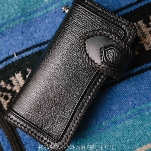 シャークスキン 長財布 メンズ財布 ライダースウォレット バイカーズ
