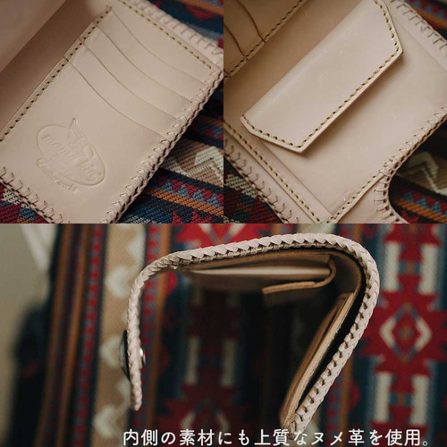 ☆新品未使用☆贅沢な厚手牛革のカービング・バイカーズ