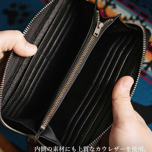 ラウンドファスナー長財布/レザーウォレット/長財布/ジッパー/牛革 