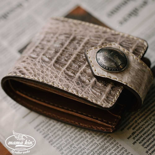 カイマンワニ革/ワニ革/栃木レザー/ヌメ革/サドルレザー/牛革/レザー  