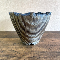 Ｃera wood（陶木）の植木鉢（大） 2枚目の画像