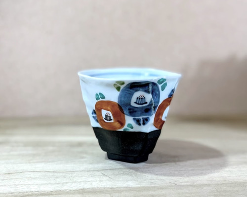 黒陶染付椿絵お湯呑み 茶碗・めし碗 宝寿窯(山本 文雅） 通販 9302766