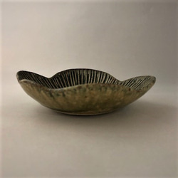 ビードロ釉 十草紋　花型小鉢 3枚目の画像