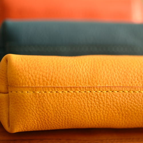 シンプルな本革ペンケース イエロー 受注生産 ペンケース Mooi 通販