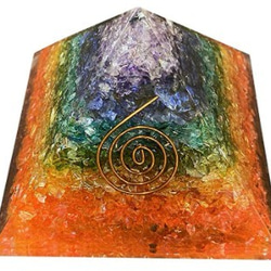 オルゴナイト 天然石 ピラミッド型 電磁波防止 7色 チャクラストーン アメジスト アクアマリン アゲート オルゴンエネ 1枚目の画像