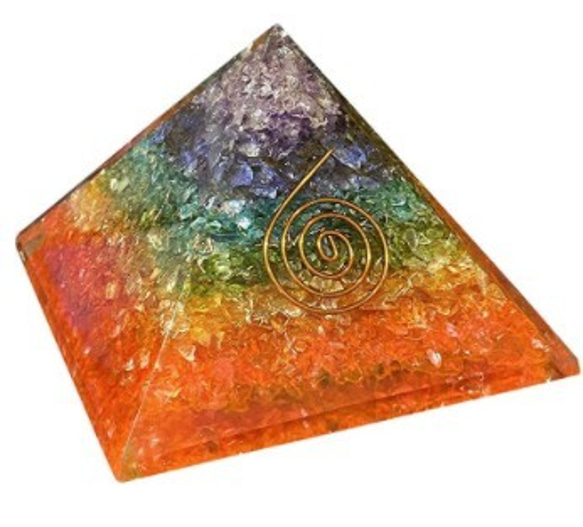 オルゴナイト 天然石 ピラミッド型 電磁波防止 7色 チャクラストーン アメジスト アクアマリン アゲート オルゴンエネ 2枚目の画像