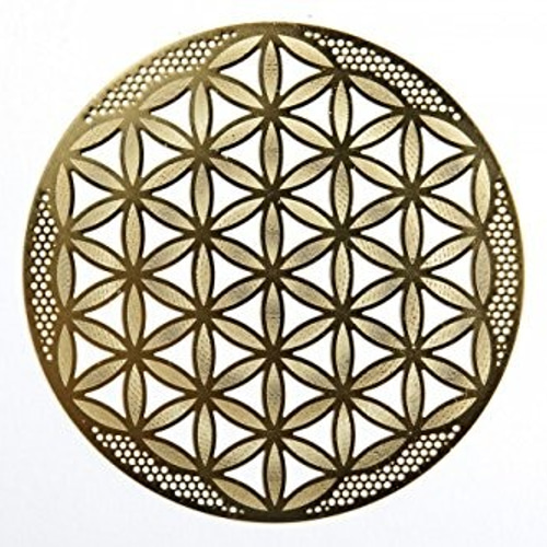古代神聖幾何学模様 ゴールドプレート フラワーオブライフ浄化