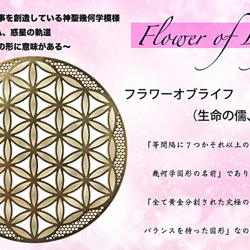 古代神聖幾何学模様 ゴールドプレート フラワーオブライフ浄化