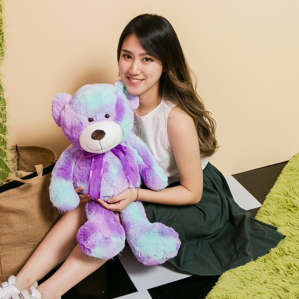 コットンキャンディベア ぬいぐるみ テディベア 紫 海外作家様 ハンドメイド CANDY BEAR♥25インチソーダシュガーベア ぬいぐるみ candybear 通販