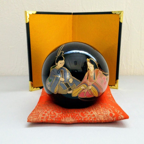 漆器] 飾玉「桃の節句」 木製漆塗オブジェ その他インテリア雑貨 漆