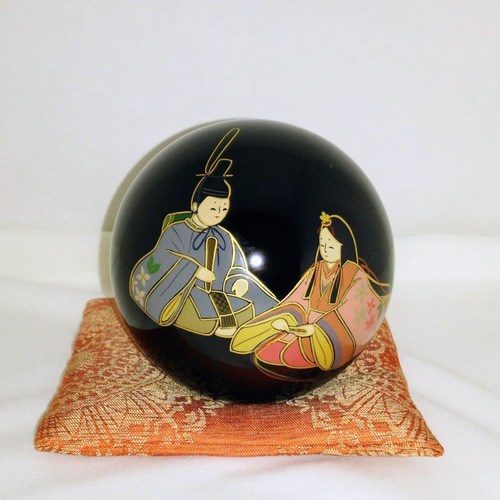 漆器] 飾玉「桃の節句」 木製漆塗オブジェ その他インテリア雑貨 漆