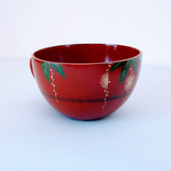 「カップ]　スープカップ　「サガリバナB」木製赤摺漆 1枚目の画像
