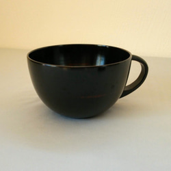「カップ]　スープカップ「サクラ」木製黒摺漆 2枚目の画像