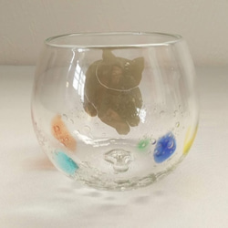 [グラス]　ちゅら海まんまる漆絵グラス　ねこ 4枚目の画像