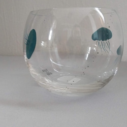 [グラス]　まんまる漆絵グラス　海月 (Ａ) 4枚目の画像