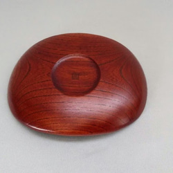 [皿・盆] 　５寸銘々皿「ウラジロ」　木製漆塗（白檀塗）欅の木目が美しい 3枚目の画像
