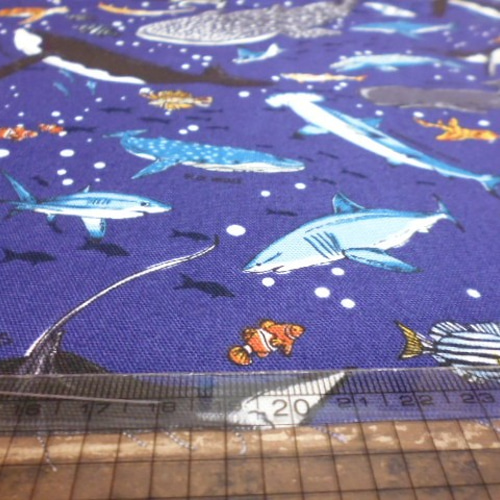 海の生き物柄(オックス)生地 50cm×50cm 生地 natuko@(ssym)a