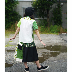 緑の替えデザイン　　ドット×迷彩スカート　レディース ファッション　 4枚目の画像