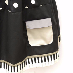 モノトーン切り替えデザイン　ドット×鍵盤スカート　レディース ファッション　 7枚目の画像