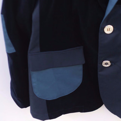 ベロア素材　ネイビーセットアップジャケット　メンズ・レディース ファッション　 5枚目の画像