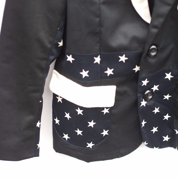 星柄　モノトーンテーラードジャケット　メンズ・レディース ファッション　 7枚目の画像