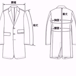 グレー×カーキ素材　ストライプ切り替えチェスターコート　メンズ・レディース ファッション　 7枚目の画像