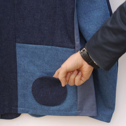 デニム素材　パッチワーク　切り替えジャケット　メンズ・レディース ファッション　 7枚目の画像