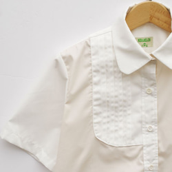 ホワイトカラー　タックシャツ　コットン素材 メンズ・レディース ファッション 4枚目の画像
