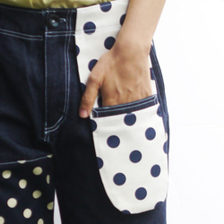 デニム　アンクルパンツ　ドット柄　ポケットデザイン　メンズ・レディース ファッション　 5枚目の画像