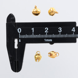 送料無料　鈴　ゴールド　6mm　小さめ　100個　カン付き　手芸　チャームパーツ　金具　手芸用　AP1851 4枚目の画像