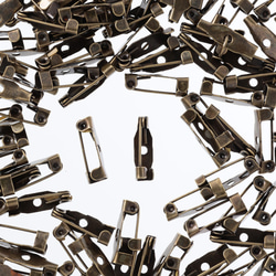 送料無料　ブローチピン　アンティーク　15mm　200個　セット　金古美　ブローチ金具　パーツ　1つ穴　AP1966 1枚目の画像