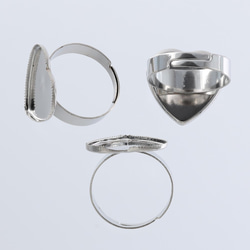 送料無料　リングパーツ　指輪　シルバー　ミール皿　ハート　台座付き　20個　リング　金具　AP2048 2枚目の画像