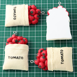 送料無料　キーホルダー　チャーム　パーツ　トマト　4個　カン付き　食品サンプル　ストラップ　ハンドメイド　AP2107 5枚目の画像