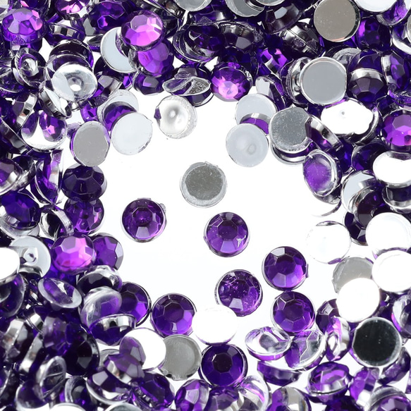 ラインストーン　3mm　紫　9000粒　プラ製　パープル　ネイル　デコ　レジン　パーツ　アクセサリー　手芸　AP2122 1枚目の画像