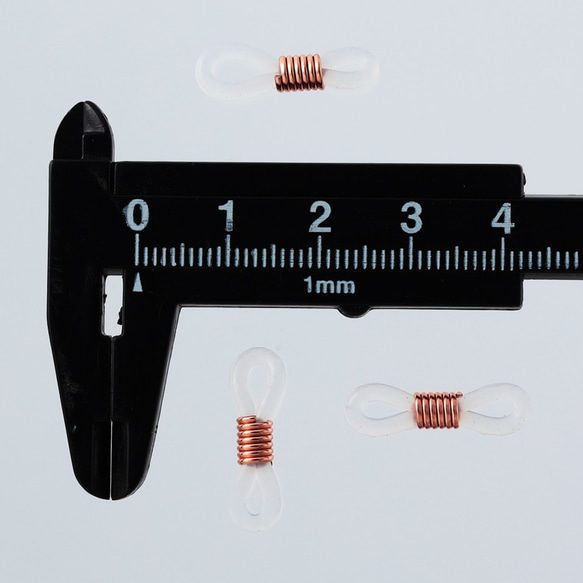 グラスコード　パーツ　シリコン　50個　20x6　クリア　金具ピンクゴールド　メガネチェーン　ハンドメイド　AP2130 4枚目の画像