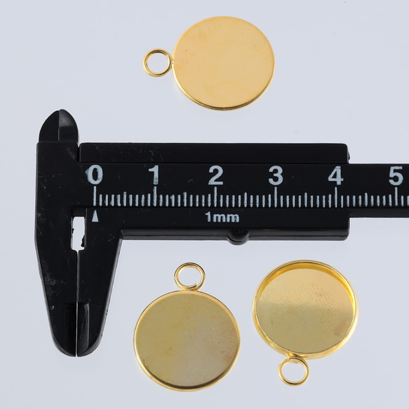 ミール皿　丸　16mm　ゴールド　20個　大きめカン付き　セッティング　レジン　台座　ハンドメイド　金具　AP2187 4枚目の画像