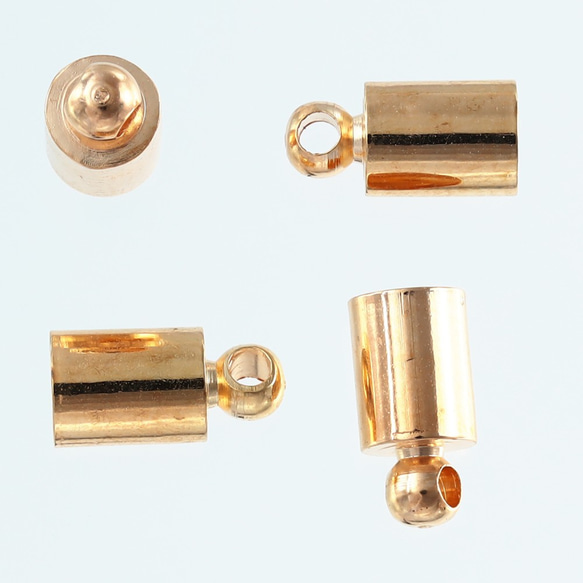 カツラ　ゴールド　5mm　50個　KC金　紐留め　金具　タッセルキャップ　エンドパーツ　アクセサリー　手芸　AP2402 2枚目の画像