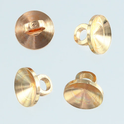 ガラスドーム　キャップ　ゴールド　6mm　50個　KC金　カン付き　アクセサリー　パーツ　金具　AP2404 2枚目の画像
