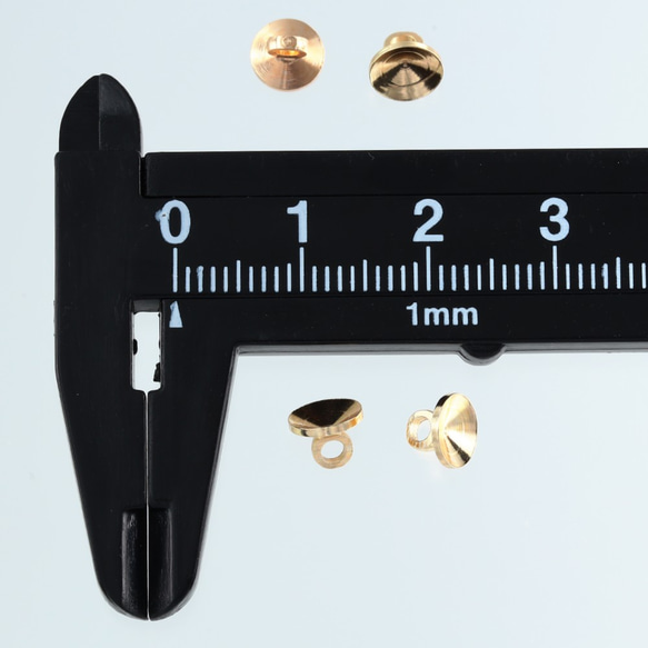 ガラスドーム　キャップ　ゴールド　6mm　50個　KC金　カン付き　アクセサリー　パーツ　金具　AP2404 4枚目の画像