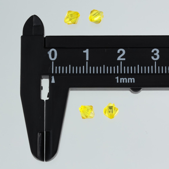 ソロバンビーズ　5mm　1000個　セット　黄色　イエロー　穴あり　ハンドメイド　手芸　材料　AP2466 4枚目の画像