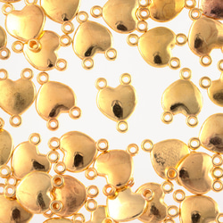 チャーム　ハート　ゴールド　アンティーク　40個　プラ製　3つカン付き　アクセサリートップ　パーツ　手芸 AP2484 1枚目の画像