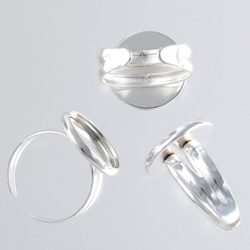 リングパーツ　指輪　小さめ　シルバー　白銀　丸皿　12mm　台座付き　40個　アクセサリー　パーツ　AP2515 2枚目の画像