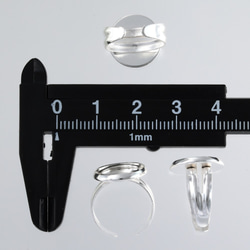 リングパーツ　指輪　小さめ　シルバー　白銀　丸皿　12mm　台座付き　40個　アクセサリー　パーツ　AP2515 4枚目の画像