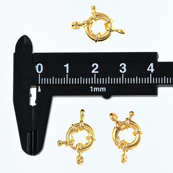 引き輪　大きめ　ゴールド　ヒキワ　ダブルカン付き　可動式　10個　ブレスレット　ネックレス　接続金具　AP2597 3枚目の画像