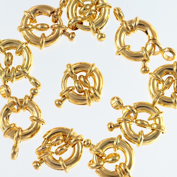 引き輪　大きめ　ゴールド　ヒキワ　ダブルカン付き　可動式　10個　ブレスレット　ネックレス　接続金具　AP2597 4枚目の画像