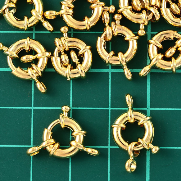 引き輪　大きめ　ゴールド　ヒキワ　ダブルカン付き　可動式　10個　ブレスレット　ネックレス　接続金具　AP2597 5枚目の画像
