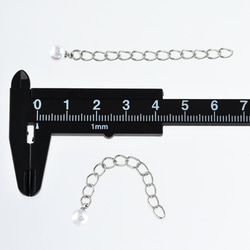 アジャスター　チェーン　パーツ　シルバー　パールチャームプラ製付き　40本　ネックレス　ブレスレット　AP2646 4枚目の画像