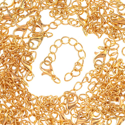 アジャスター　チェーン　金具　カニカン　丸カン　付き 40本　セット　ゴールド　ネックレス　ブレスレット　AP2664 1枚目の画像