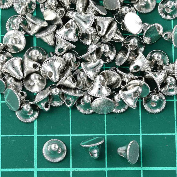 セッティング　台座　7mm　100個　セット　シルバー　キーホルダー　ストラップ　金具　チャーム等にも　AP2694 5枚目の画像