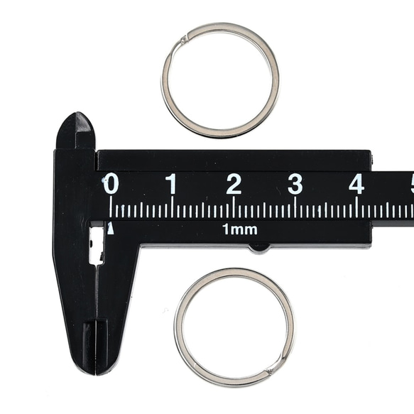 平キーリング　20mm　シルバー　100個　二重リング　キーホルダー　ストラップ　パーツ　金具　AP2683 4枚目の画像